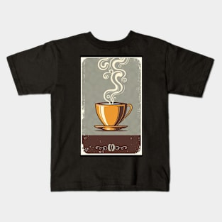Vintage Style Coffee Cup Kids T-Shirt